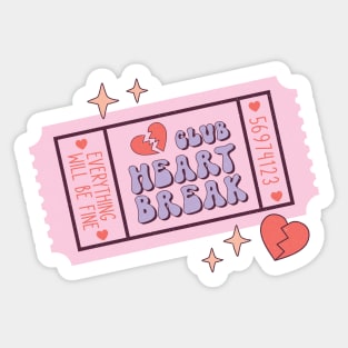 Club Heart Break Valentine's Day Sticker